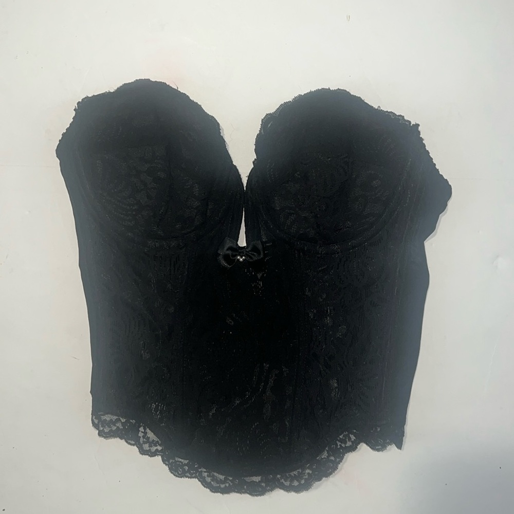 Vintage Jezebel Black Bustier Corset 34c